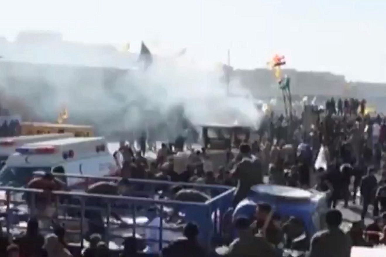 Under the orders of Iran’s Islamic Revolutionary Guards Corps, pro-Iranian militias in Iraq led mob attacks on the U.S. embassy in Baghdad on Dec. 31, 2019. Source: Screenshot.
