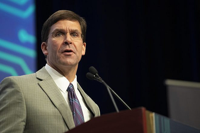 U.S. Secretary of Defense Mark Esper delivers remarks at the Department of Homeland Security Cybersecurity and Infrastructure Security Agency’s 2nd annual national cybersecurity summit, National Harbor, Maryland, Sept. 19, 2019. Credit: Lisa Ferdinando/U.S. Department of Defense.