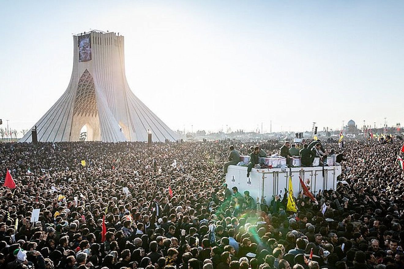 The funeral of Iran’s Islamic Revolutionary Guard Corps Quds’ Force commander Qassem Soleimani in Tehran on Jan. 6, 2020. Credit: Maryam Kamyab, Mohammad Mohsenifar via Wikimedia Commons.