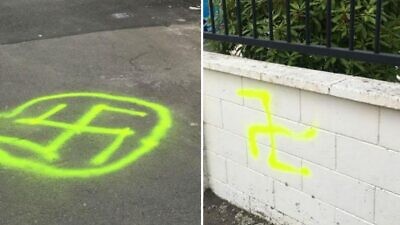 Illustrative photo of graffiti on the Wellington Jewish Progressive Congregation in New Zealand. Credit: Wellington City Council.