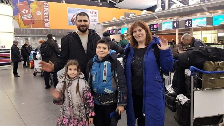 The Shopotinsky family—Alexander, Victoria, Sergey and Elizabetha—leave Ukraine to make their new home in Israel, partly due to rising anti-Semitism in Eastern Europe, Jan. 27, 2020 .Credit: The Fellowship.