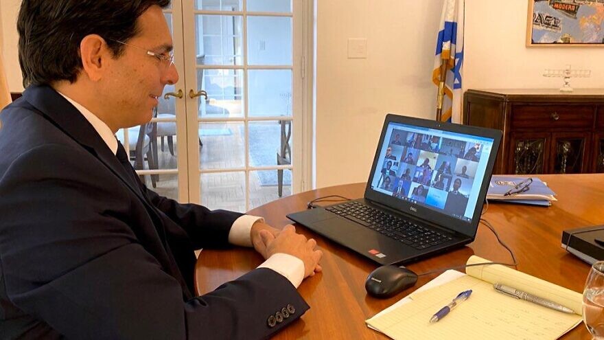 Israeli Ambassador to the United Nations Danny Danon participates in a U.N. Security Council video conference on March 30, 2020. Credit: Permanent Mission of Israel to the United Nations.