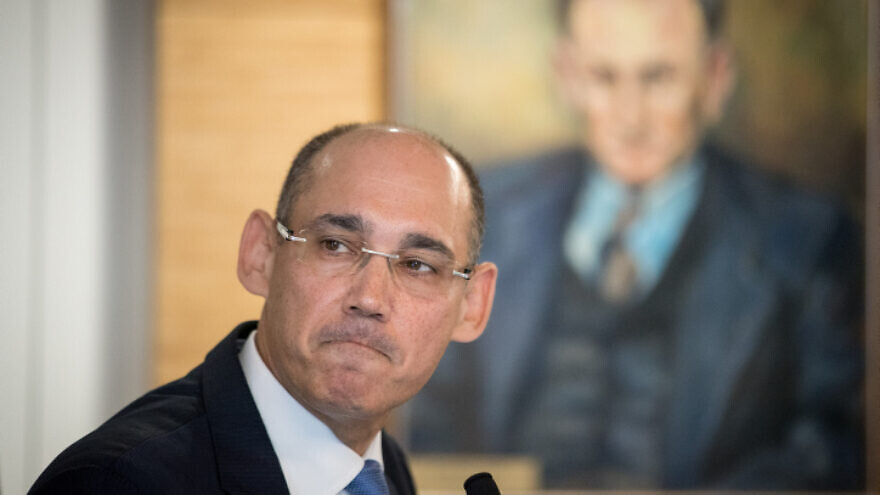 Bank of Israel Gov. Amir Yaron attends a press conference in Jerusalem to present the bank's annual report on March 31, 2019. Photo by Yonatan Sindel/Flash90.