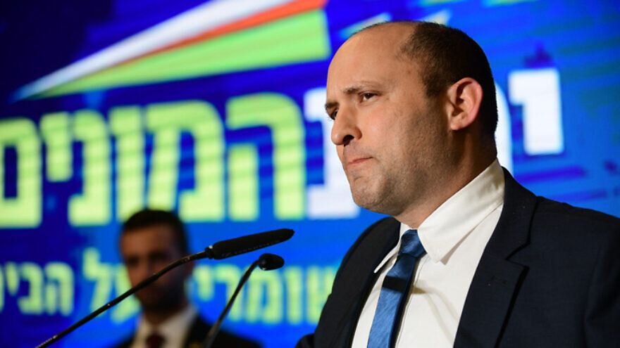 Former Israeli Defense Minister Naftali Bennett attends the launch of the Yamina Party campaign, on Feb. 12, 2020. Photo by Tomer Neuberg/Flash90.