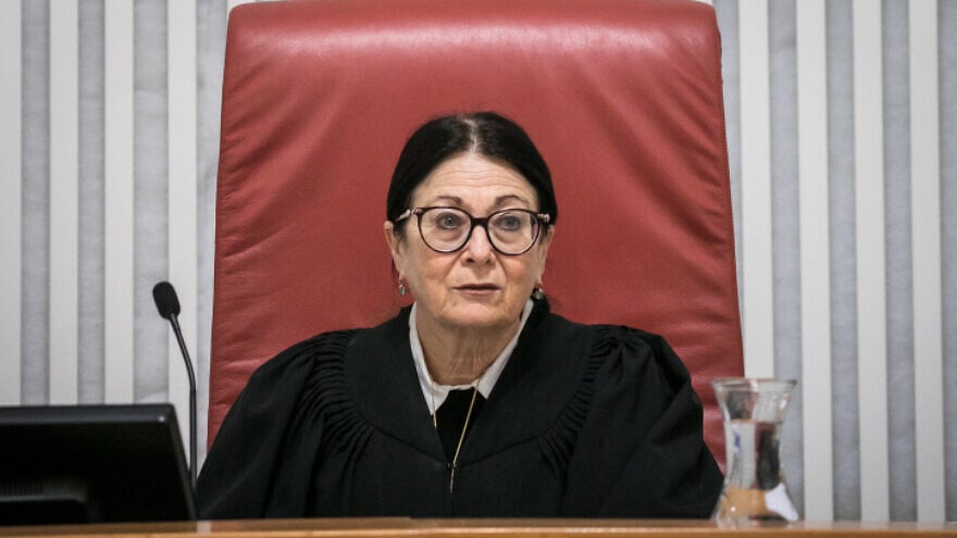 Israeli Supreme Court president Esther Hayut arrives to a hearing at the Supreme Court in Jerusalem on March 19, 2019. Photo by Olivier Fitoussi/Flash90.