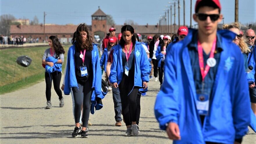 Young participants in March of the Living at the Auschwitz concentration camp site. Photo by Yossi Zeliger.