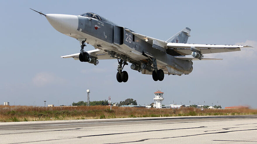 A Russian Air Force Sukhoi Su-24 at the Latakia Air Base in Syria, on Oct. 3, 2015. Credit: Wikimedia Commons.