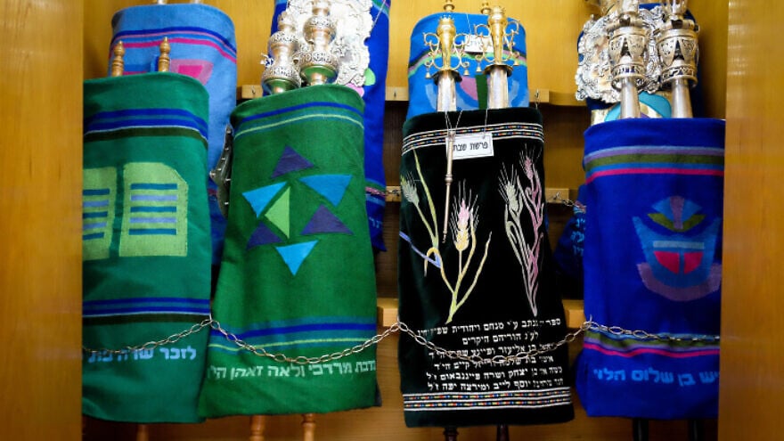 A Torah ark, containing the Torah scrolls, in a synagogue in Efrat. June 10, 2016. Photo by Gershon Elinson/Flash90.