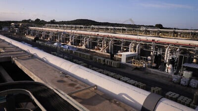 A view of the Sorek desalination plant, on Nov. 22, 2018. Photo by Isaac Harari/Flash90.