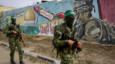 Palestinian fighters in the Izz ad-Din al-Qassam Brigades, the armed wing of Hamas, in Rafah in the southern Gaza Strip on April 27, 2020. Photo by Abed Rahim Khatib/Flash90.