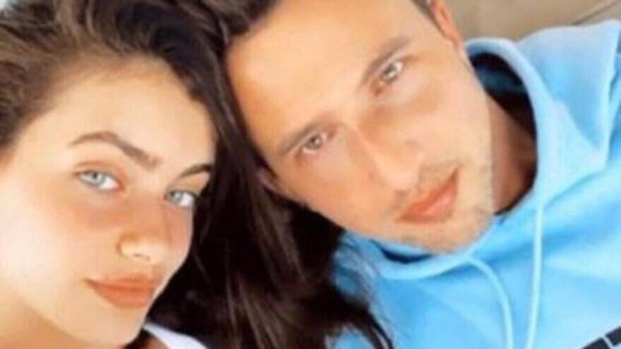 Brandon Korff, 33, the son of ViacomCBS chairwoman Shari Redstone, and his partner,18-year-old Israeli model Yael Shelbia. Screenshot.