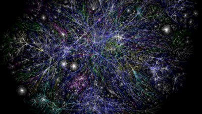 A partial map of the Internet based on the Jan. 15, 2005 data found on opte.org. Each line is drawn between two nodes, representing two IP addresses. The length of the lines are indicative of the delay between those two nodes. This graph represents less than 30% of the Class C networks reachable by the data collection program in early 2005. Credit: Matt Britt via Wikimedia Commons.