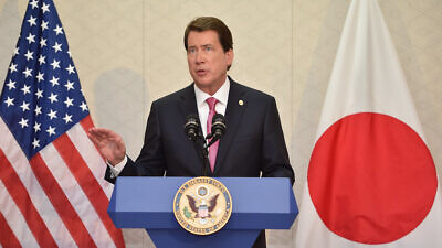 Bill Hagerty, before he was elected as the junior senator of Tennessee in 2020, addresses reporters upon his arrival to Tokyo as U.S. ambassador to Japan on Aug. 17, 2017. Credit: U.S. State Department Photo.