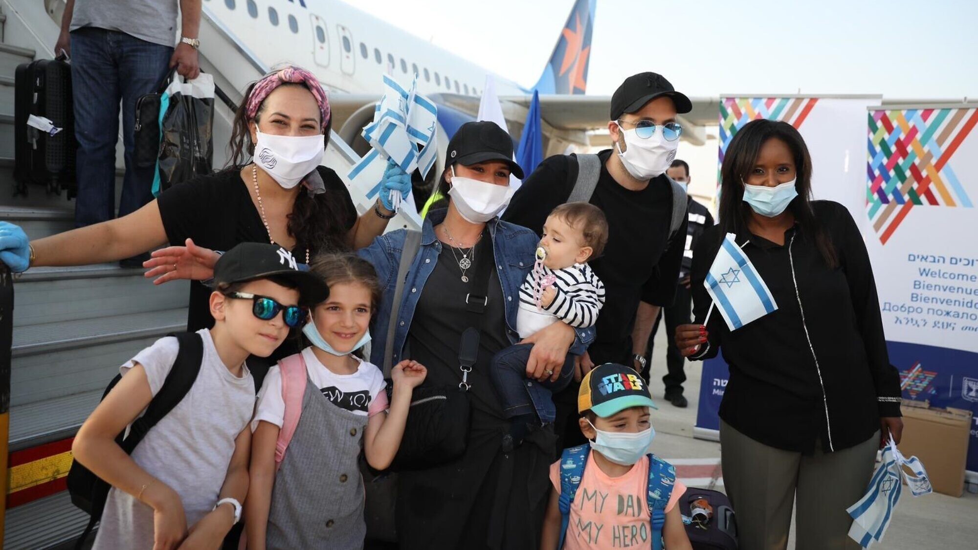 A total of 140 new arrivals from France landed at Ben-Gurion International Airport on Aug. 3, 2020. Photo by Olivier Fitoussi.
