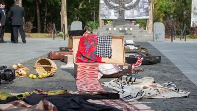 A memorial with Jewish ritual objects at Babi Yar. Credit: Office of the President of Ukraine.