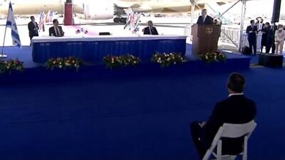 Israeli Prime Minister Benjamin Netanyahu delivers remarks to welcome the first-ever official visit by officials from the United Arab Emirates. Oct. 20, 2020. Source: Facebook/Screenshot/GPO.