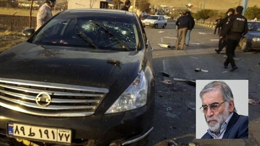 The site of top Iranian nuclear scientist Mohsen Fakhrizadeh's assassination, near Tehran, Nov. 27, 2020. Credit: Fars News Agency.