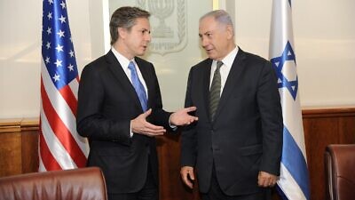 Then-U.S. Deputy Secretary of State Antony Blinken meets with Israeli Prime Minister Benjamin Netanyahu at the Prime Minister's Office in Jerusalem on June 16, 2016. Credit: David Azagury/U.S. Embassy Tel Aviv.