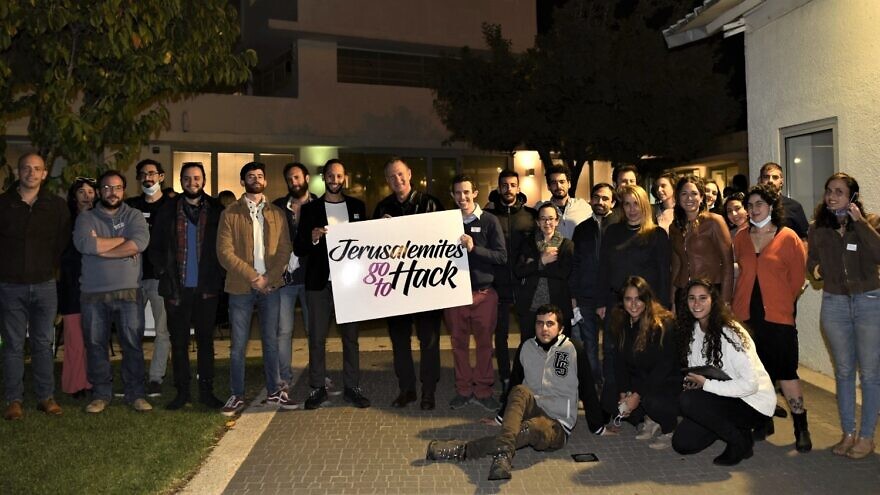 Participants in the first Jewish-Arab-Jerusalem Hackathon, November 2020. Photo by May Hatib.
