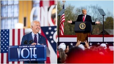 Former U.S. Vice President and Democratic presidential candidate Joe Biden and U.S. President Donald Trump on the campaign trail in 2020. Source: Trump campaign via Facebook/Biden Campaign via Facebook.