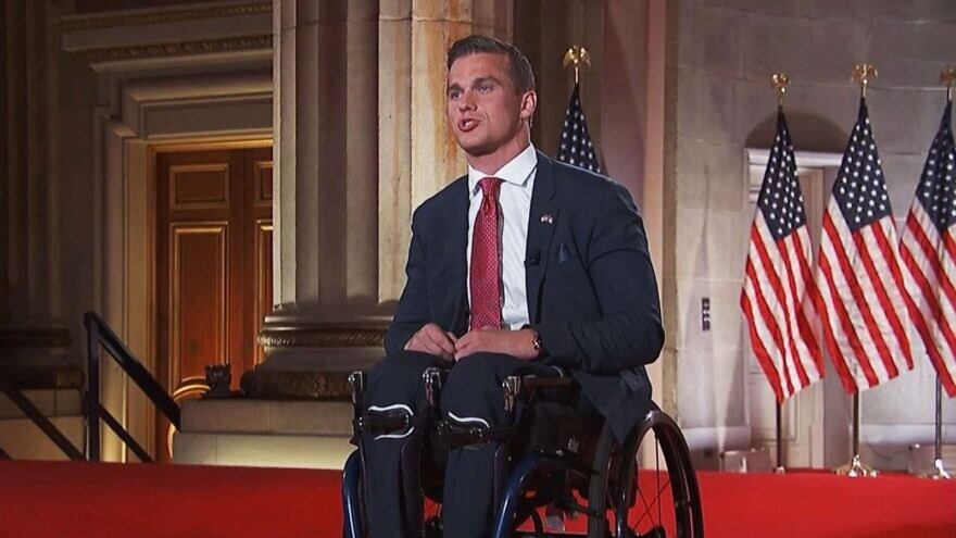 Madison Cawthorn speaking at the Republican National Convention. Source: Screenshot.