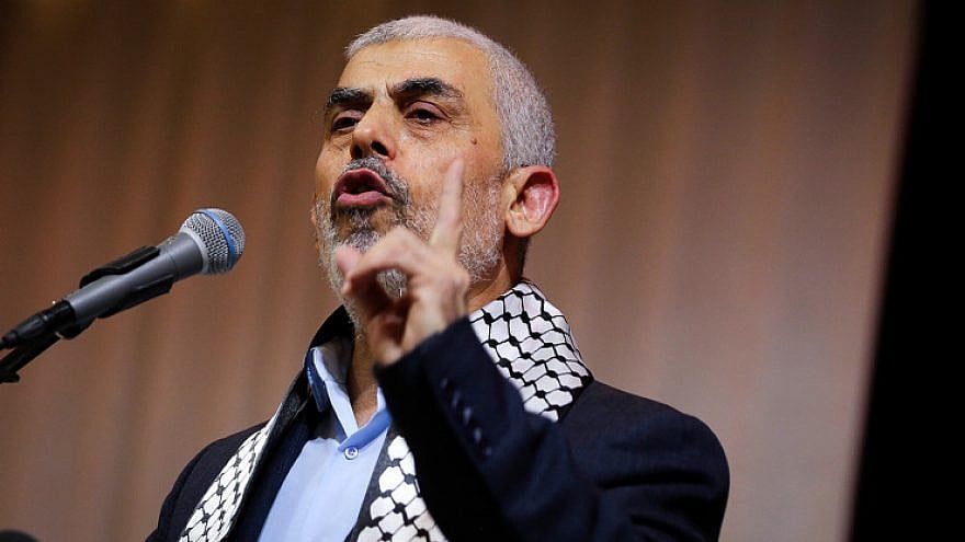 Hamas leader in Gaza Yahya Sinwar speaks during a conference in Gaza City, Nov. 4, 2019. Photo by Abed Rahim Khatib/Flash90.