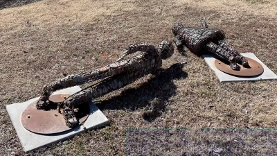 The vandalized children's Holocaust memorial at the Sherwin Miller Museum of Jewish Art in Tulsa, Okla. Source: Screenshot/Tulsa Police Department.