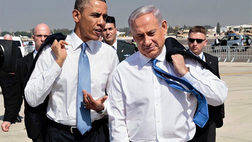 U.S. President Barack Obama with Israeli Prime Minister Benjamin Netanyahu on the tarmac at Ben-Gurion International Airport in Israel, March 20, 2013. Credit: White House Photo by Pete Souza.