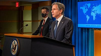 U.S. Secretary of State Antony Blinken delivers remarks to the media at the U.S. State Department in Washington, D.C., on Feb. 26, 2021. Credit: U.S. State Department Photo by Ron Przysucha.