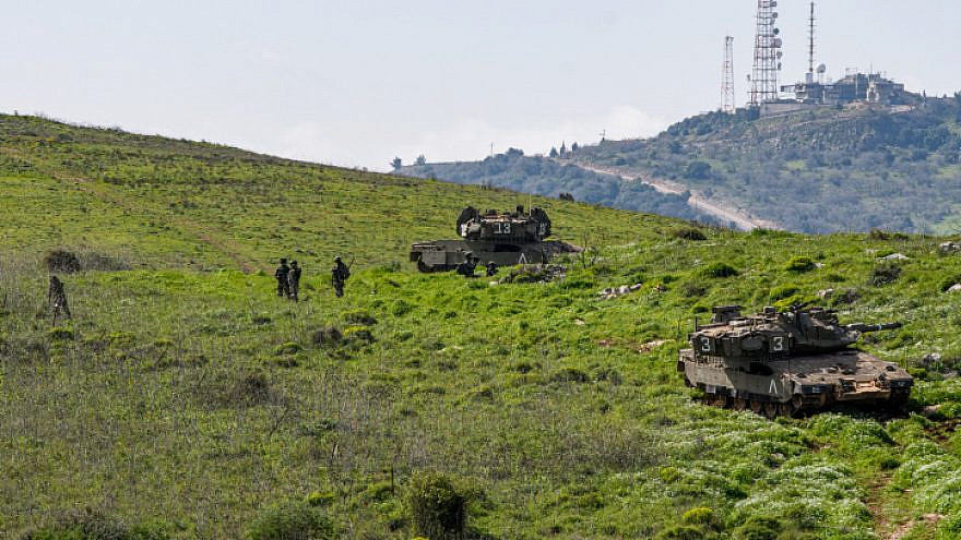 Israeli soldiers near the border with Lebanon in the area around Kibbutz Misgav Am, March 9, 2021. Photo by Basel Awidat/Flash90.