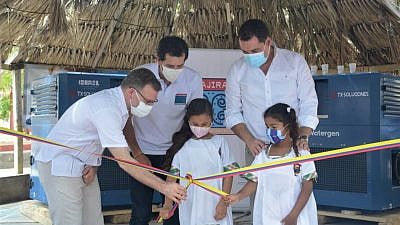 The Israeli Watergen system is installed in La Guajira, in the northeastern part of Colombia, to provide clean water to residents, March 2021. Credit: Courtesy.