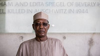 Chad's President Idriss Déby Itno during a visit at the Yad Vashem Holocaust memorial museum in Jerusalem on Nov. 26, 2018. Photo by Yonatan SIndel/Flash90.