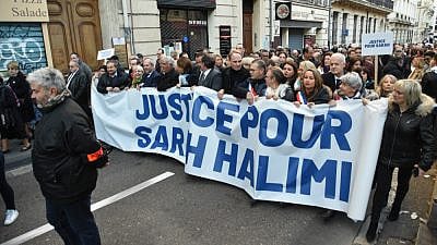 A rally for slain French Jew Sarah Halimi in January 2020. Credit: Gerard Bottino/Shutterstock.