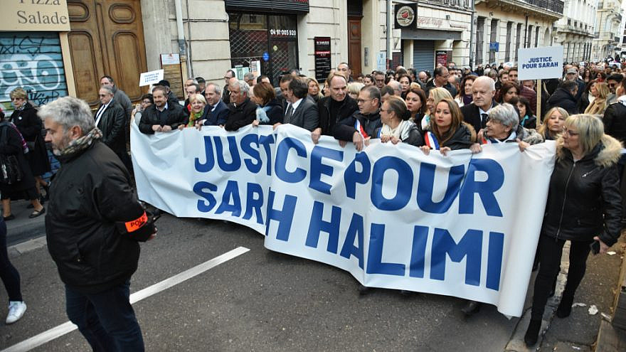 A rally for slain French Jew Sarah Halimi in January 2020. Credit: Gerard Bottino/Shutterstock.