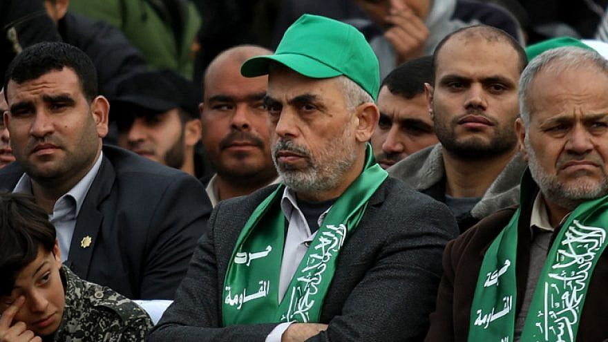 Hamas senior leader in Gaza Yahya Sinwar attends a rally in Gaza City celebrating the Islamist movement's 31st anniversary, Dec. 16, 2018. Photo by Abed Rahim Khatib/Flash90.