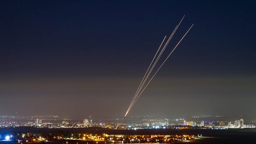Rockets fired at Israel by Hamas in the Gaza Strip, May 18, 2021. Photo by Nati Shohat/Flash90.
