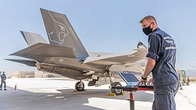 A large-scale joint combat drill underway involves F-35 squadrons from Israel, Italy, the United States and Britain, June 2021. Credit: IDF Spokesperson's Unit.