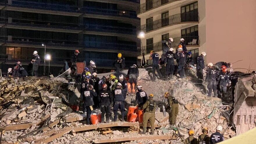 Members of the Israel Defense Forces Home Front Command assist in search-and-rescue efforts in Surfside, Fla., in June 2021. Credit: IDF.