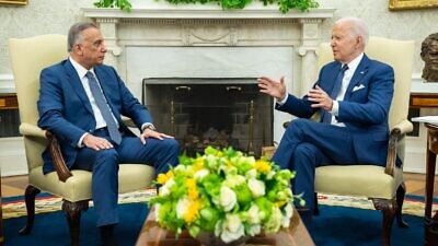 Iraqi Prime Minister Mustafa al-Kadhimi meets with U.S. President Joe Biden in the Oval Office on July 26, 2021. Credit: The White House.