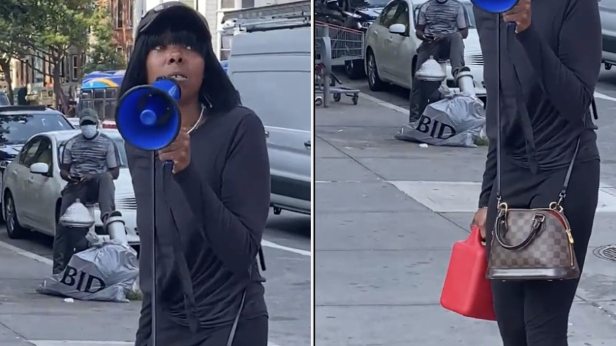 Photo of a woman wanted for setting a fire in front of the Yeshiva of Flatbush in Brooklyn, N.Y., October 2021. Source: Screenshot.