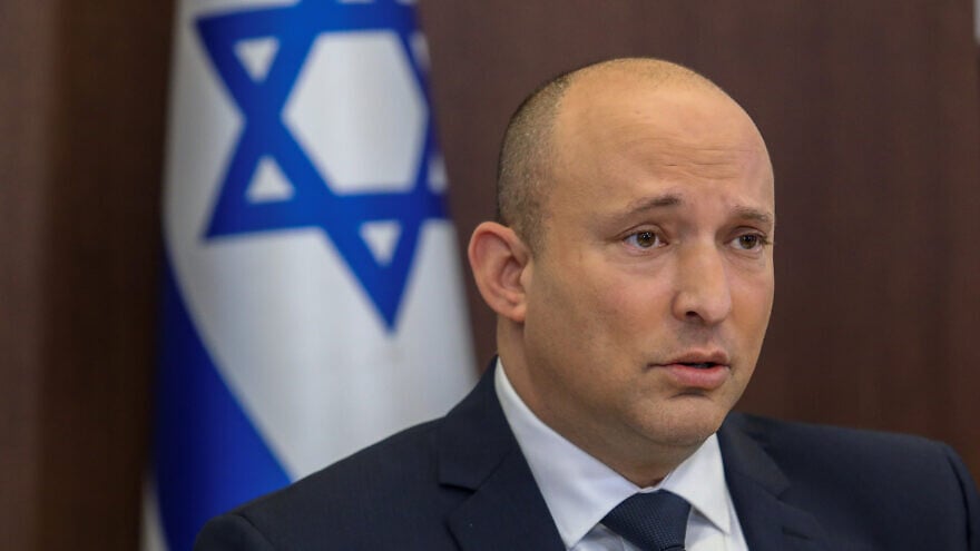 Israeli Prime Minister Naftali Bennett leads a cabinet meeting at the Prime Minister's Office in Jerusalem on Nov. 14, 2021. Photo by Marc Israel Sellem/POOL.