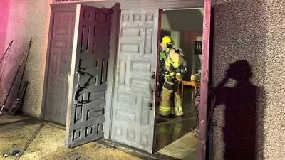 Austin firefighters at Congregation Beth Israel on Oct. 31, 2021. Source: Twitter.