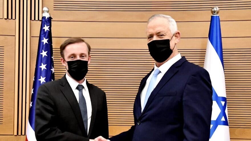 Israeli Defense Minister Benny Gantz meeting with U.S. National Security Advisor Jake Sullivan. Dec. 22, 2021. Credit: Ariel Hermoni/IMOD.