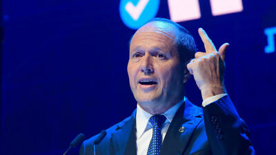 Likud Knesset member Nir Barkat speaks at a conference in Tel Aviv, on June 10, 2021. Photo by Avshalom Sassoni/Flash90.