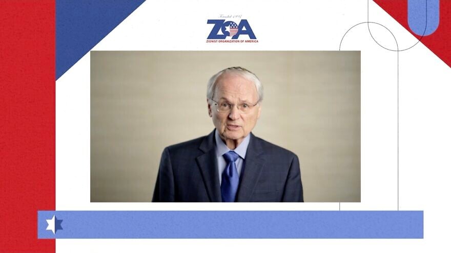 ZOA president Mort Klein speaking at the annual gala on Dec. 22, 2021. Source: Screenshot.