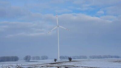 A prototype of wind turbines to be built in the Golan Heights, according to the Israeli Defense Ministry. Credit: Israeli Defense Ministry.