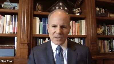Elan Carr, former U.S. Special Envoy for Monitoring and Combating Anti-Semitism. Source: Screenshot.