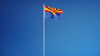 The Arizona state flag. Credit: Railway fx/Shutterstock.