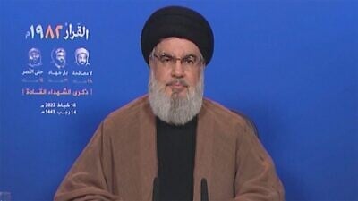 Hezbollah Secretary-General Hassan Nasrallah. Source: Screenshot.