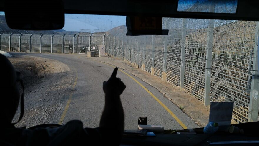 The security fence in the tripoint border between Israel, Syria and Jordan in northern Israel, on May 12, 2022. Photo by Michael Giladi/Flash90.